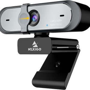 NexiGo N660P 1080P 60FPS Webcam with Software Control, Dual Microphone & Cover, Autofocus, HD USB Computer Web Camera, for OBS/Gaming/Zoom/Skype/FaceTime/Teams/Twitch